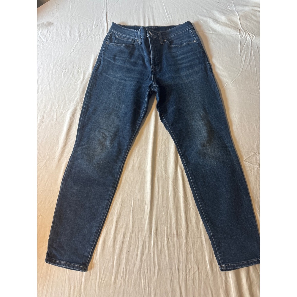 Lucky Brand Ankle Jeans Women 10/30 Blue High Rise Slim‎ Dark Wash